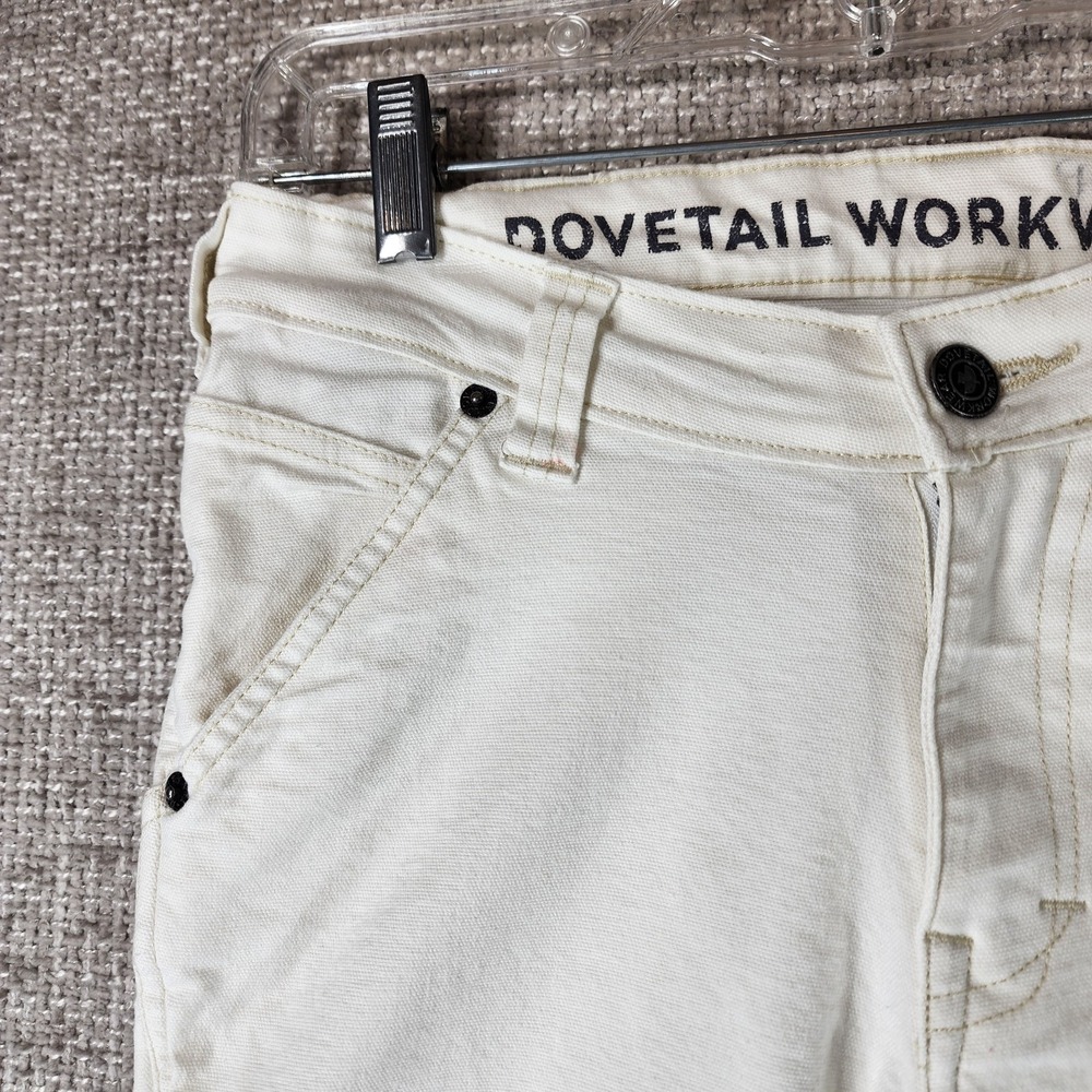 Dovetail Workwear Maven Slim Carpenter Shorts Womens 4 White Canvas 29x11 - Picture 2 of 13